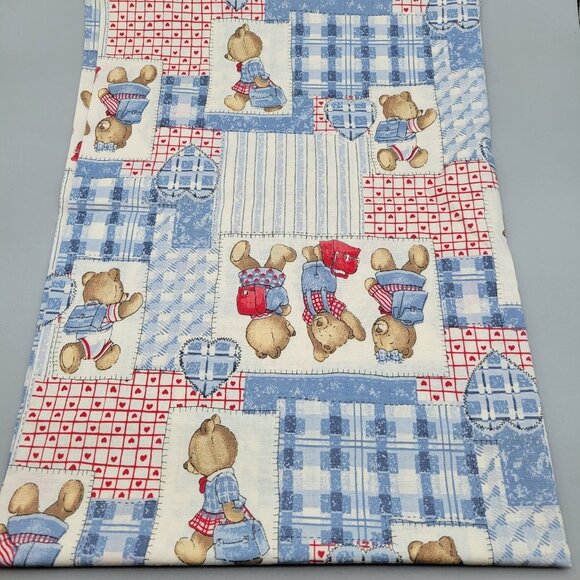 Vintage Springs Industries Teddy Bear & Cream Muslin Cotton Fabric Lot 2 Yards - Picture 2 of 6